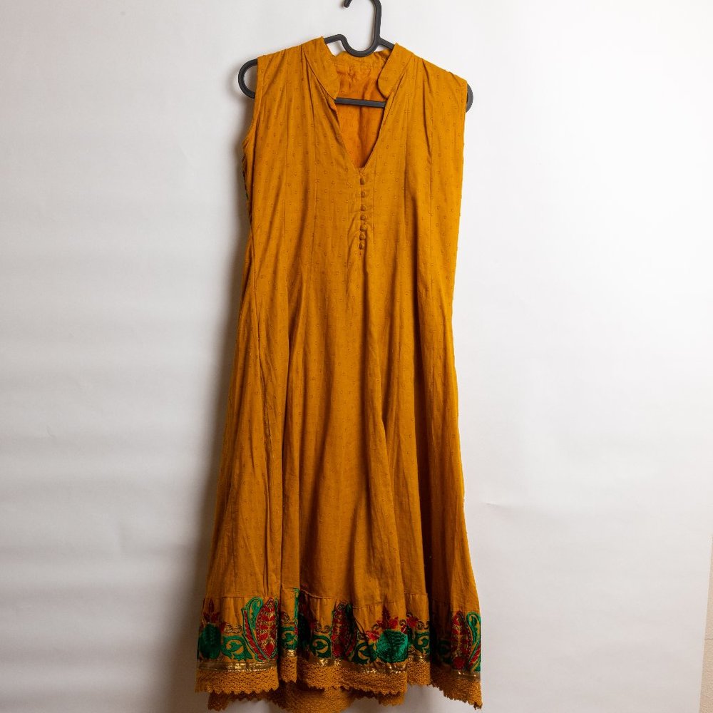 Beautiful embroidered Mustard Dress